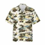 1944 M4 Sherman Tank With Bulldozer US Army World War Ii Hawaiian Shirt Front