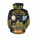 1st Bn 7th Infantry Aschaffenburg FRG M113 APC CottonBalers All Over Print Hoodie Front