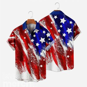 4th of July American Flag Patriotic Independence Day Vintage Hawaiian Shirt