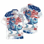 4Th Of July Amerisaurusrex Saurus Usa Hawaiian Shirt