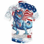 4Th Of July Amerisaurusrex Saurus Usa Hawaiian Shirt Back