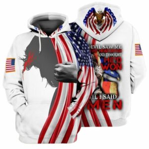 4th Of July Independence Day American Jesus Veteran Devil All Over Print Hoodie