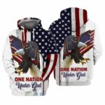 4Th Of July Independence Day Eagle American Flag One Nation Under God All Over Print Hoodie