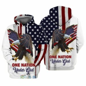 4Th Of July Independence Day Eagle American Flag One Nation Under God All Over Print Hoodie