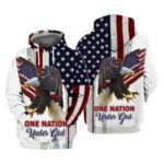 4Th Of July Independence Day Eagle American Flag One Nation Under God All Over Print Hoodie