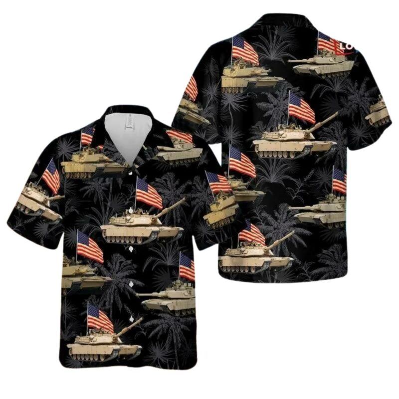 Abrams Battle Tank 4Th Of July Coconut Pattern Hawaiian Shirt