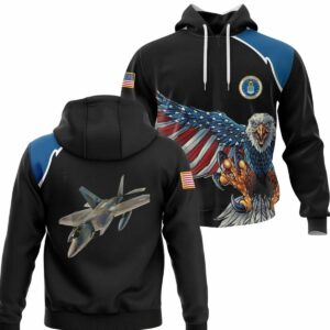 Air Force F 22 Raptor Fighter Jet Military Pilot All Over Print Hoodie