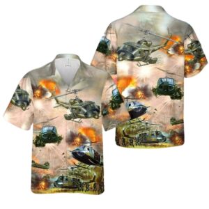 Air Force Husband United States Army Huey Helicopter Hawaiian Shirt