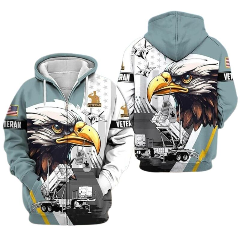 American Eagle Patriotic Armed Forces Day All Over Print Hoodie