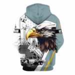 American Eagle Patriotic Armed Forces Day All Over Print Hoodie Back