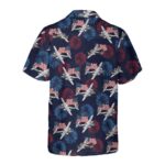 American flag and firework military airplane a 26 invader aircraft hawaiian shirt back