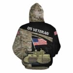 American Tank US Veteran Flag Camo Pattern All Over Print Hoodie Back