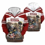 Armed Forces Veteran Eagle American Flag Red And Brown Pattern All Over Print Hoodie