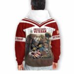 Armed Forces Veteran Eagle American Flag Red And Brown Pattern All Over Print Hoodie Back 1