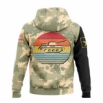 Army Strong Army Tank Retro Skull Camo Pattern All Over Print Hoodie Back