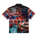 Blue Angels Air Show 4th July Liberty US Flag Armed Forces Day Hawaiian Shirt Back 2