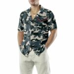 Camo American by Birth Veteran by Choice Veterans Day Hawaiian Shirt Front 2