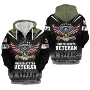 Celebrate Armed Forces Day United States Veteran Military Land Of The Free Eagles All Over Print Hoodie