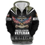 Celebrate Armed Forces Day United States Veteran Military Land Of The Free Eagles All Over Print Hoodie Front