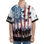 Celebrate Armed Forces Day with Patriotic Hawaiian Shirt FRont 1