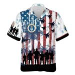 Celebrate Armed Forces Day with Patriotic Hawaiian Shirt Front