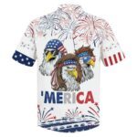 Cool American Eagle Independence Gift For Uncle Dad 4Th Of July Hawaiian Shirt Back