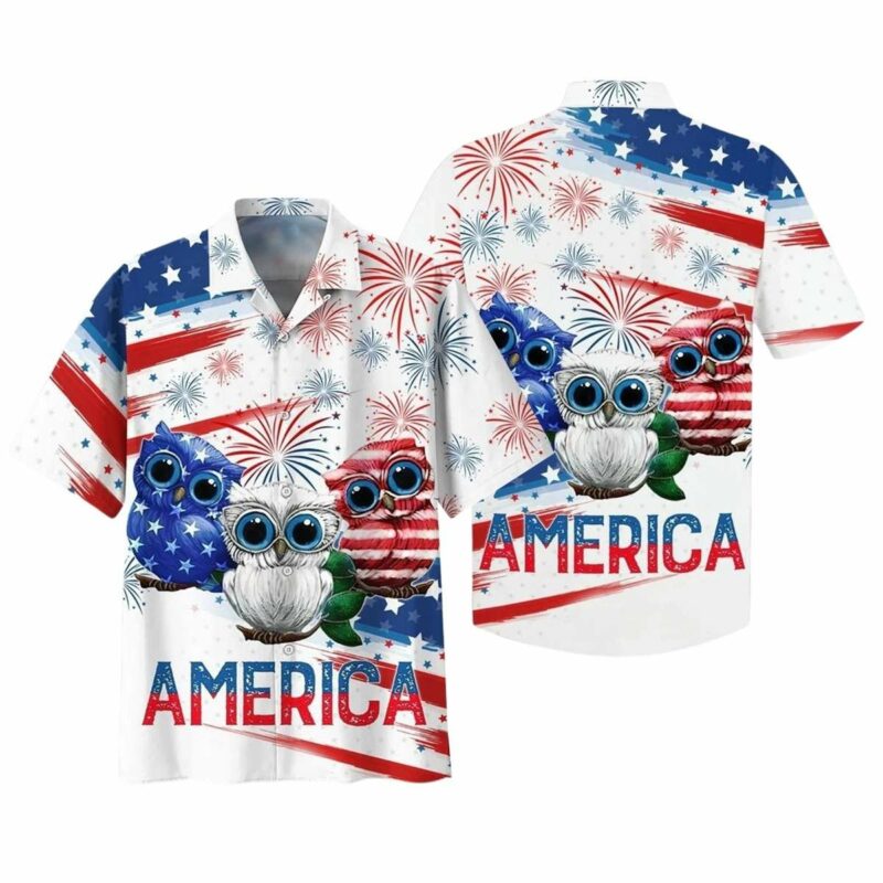 Cool Usa Owl Independence Day Hawaiian Shirt