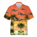 Delaware Air National Guard 166th Airlift Wing (166th AW) Lockheed C 130 H2 Hercules The First State Hawaiian Shirt Front