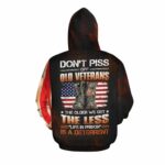 Don't Piss Off Old Veteran Combat Boot Eagle US Memorial Day All Over Print Hoodie Back