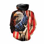 Don't Piss Off Old Veteran Combat Boot Eagle US Memorial Day All Over Print Hoodie Front