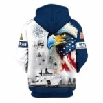 Duty Honor Country Veteran Armed Forces Day American Eagle All Over Print Hoodie Back