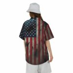 Eagle American Flag Memorial Day Hawaiian Shirt Back 1