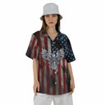 Eagle American Flag Memorial Day Hawaiian Shirt Front 1