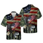 Eagle Flag Camo Pattern Us Army Hawaiian Shirt