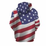 Eagle USA Flag Independence Day White Pattern All Over Print Hoodie Back