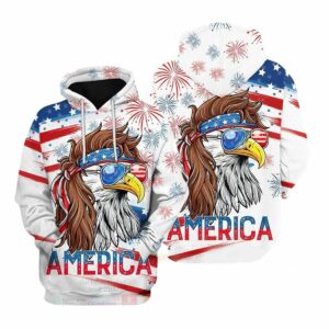 Flag Eagle Us Independence Day All Over Print Hoodie