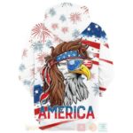 Flag Eagle Us Independence Day All Over Print Hoodie Back