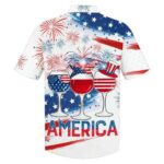 Glass Drinking Cheer Up Independence Day, America 4Th Of Jul Hawaiian Shirt Back