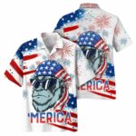 Gorila Independence'S Day Usa Flag Pattern Merica Hawaiian Shirt