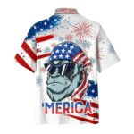 Gorila Independence'S Day Usa Flag Pattern Merica Hawaiian Shirt Back