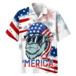 Gorila Independence'S Day Usa Flag Pattern Merica Hawaiian Shirt Front