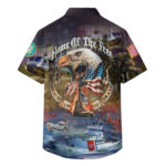 Home of the free because of the brave us veterans coard guard hawaiian shirt back