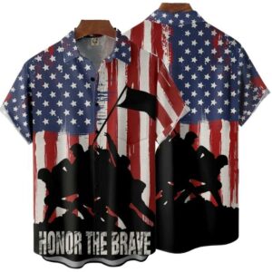 Honor The Brave Veterans Memorial Day Hawaiian Shirt