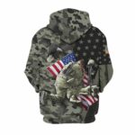 Honor The Fallen Memorial Day Camo Pattern All Over Print Hoodie Back