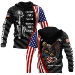 Honor The Fallen Thank The Living US Veteran All Over Print Hoodie