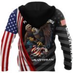 Honor The Fallen Thank The Living US Veteran All Over Print Hoodie Back