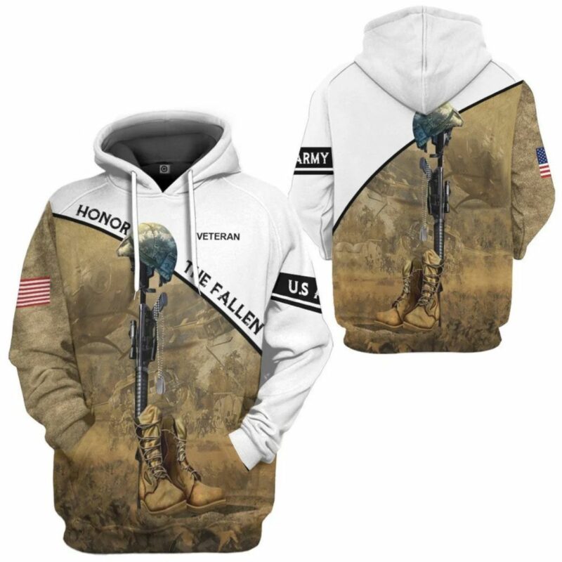 Honor The Fallen Us Army Memorial Day All Over Print Hoodie