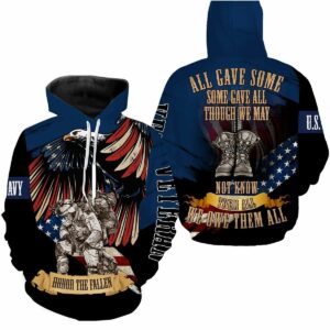 Honor The Fallen US Army Veteran Memorial Day All Over Print Hoodie