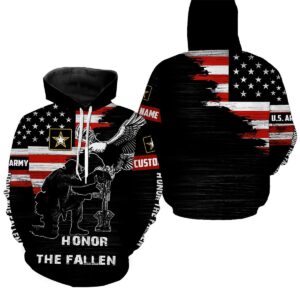 Honor The Fallen US Army Veteran Memorial Day Remembrance Military All Over Print Hoodie