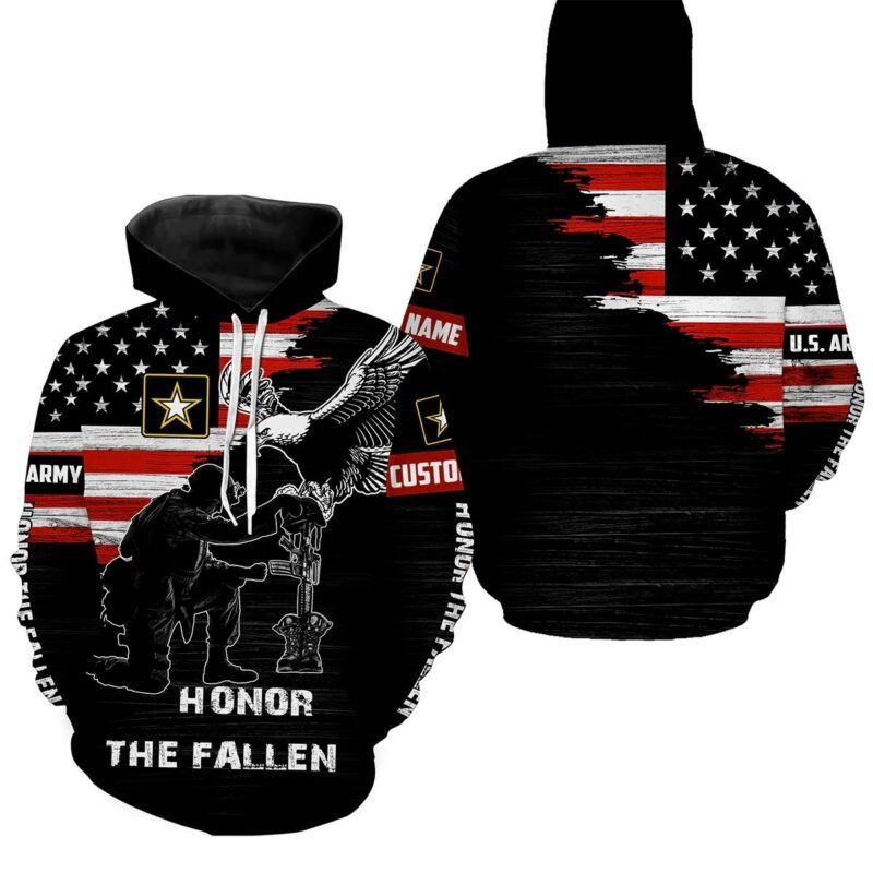 Honor The Fallen Us Army Veteran Memorial Day Remembrance Military All Over Print Hoodie